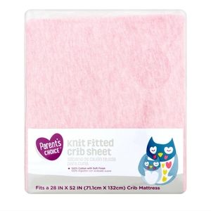 Parent's Choice Knit Fitted Crib Sheet - Pink
